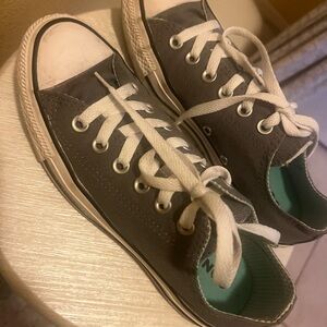 Gray Converse Sneakers with White Laces